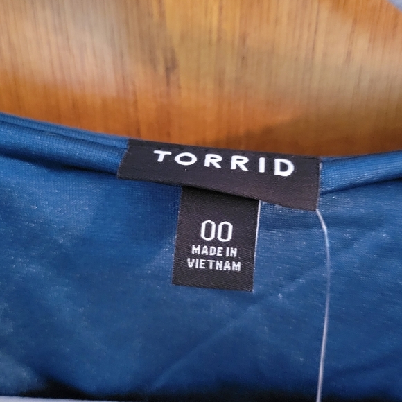Torrid Legion Blue Surplice Skater Dress Sz 10 | NWT Easy Fit - Picture 3 of 5